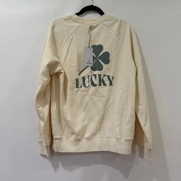 Mother La Paz Cunha Sweatshirt Lucky Ecru White Size M NWT - Picture 4 of 9